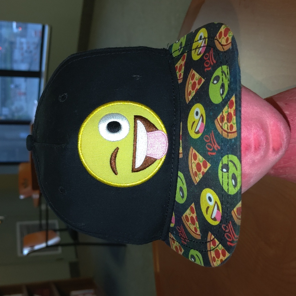Emoji Face Black Baseball Hat Youth Fun Summer Travel Beach Cruise Festive